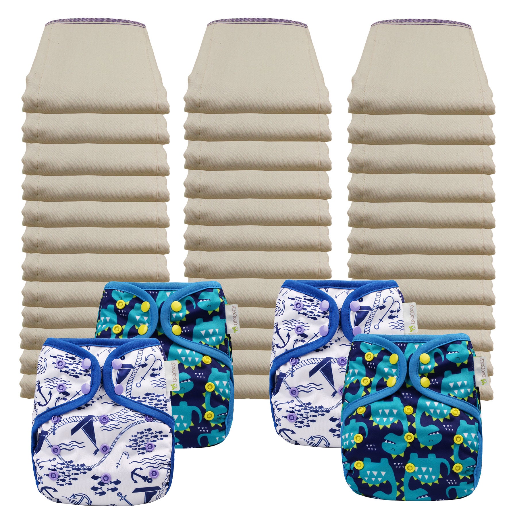 Better Fit Economy Prefold Diaper Packages with OsoCozy One Sized Covers