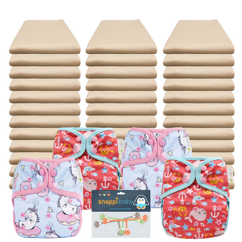 Organic Flat Economy Diaper Packages with OsoCozy Covers