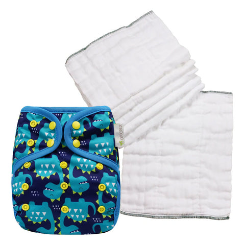 Infant Bleached Prefold Trial Package with OsoCozy One Size Diaper Covers