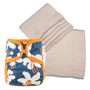 Infant Unbleached Prefold Trial Package with OsoCozy One Size Diaper Covers